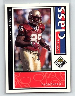1998 UD Choice Rookie Class Andre Wadsworth Rookie Arizona Cardinals #196 - Image 1 of 2
