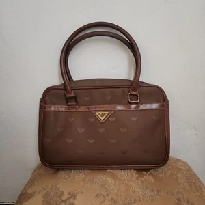 Vintage Emporio Armani, Giorgio Armani Brown Monogram Handbag, Classic - Foto 1 di 15