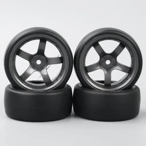 4PCS RC 12mm Hex Flat Drift Tires&Wheel Rim For HSP HPI 1:10 On-Road Racing Car - Picture 1 of 7