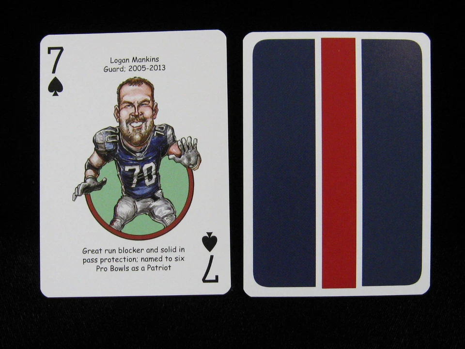 Barajas de héroe Logan Mankins New England Patriots "7 of Spades" Foto 1 de 1