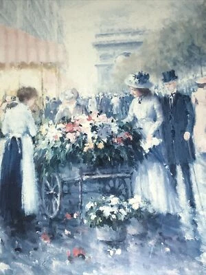 Lau Chun - Mercado de Flores de París - Firmado - Arte - Limitado - Impresión 50/1950 - 28x34 Foto 1 de 4
