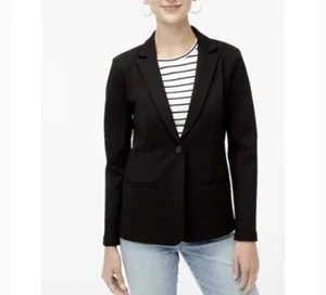 J.Crew Factory Womens Size 8 Black Ponte Work Blazer - Picture 1 of 13