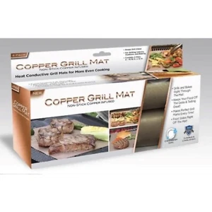 2 Pack Non-Stick Copper Grill and Bake Mat 2 Pack - Total of 2 Mats - Picture 1 of 15