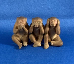 Vintage 3 Wise Monkeys Figurine "Hear Say See No Evil" Missing Foot 3" - Picture 1 of 6
