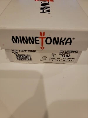 Новый с коробкой Minnetonka мокасины младенца/ребенка ясельного возраста размер 1 бахрома розовый #1180 - Изображение 1 из 4