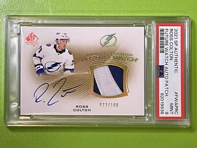 2021-22 Sp Authentic Future Watch Auto Patch Ross Colton RC Auto /100 PSA 9 Avs - Image 1 of 2