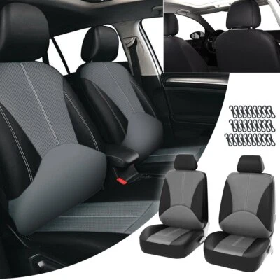 For Nissan Frontier 2009-2023 Black + Grey Front Row Car Seat PU Cover 2-Seats Foto 1 de 4