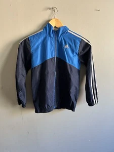 Adidas Boys Blue and Navy Full Zip Sweater | Size: 7 - Picture 1 of 3