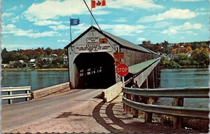 Postcard Hartland New Brunswick Longest Covered Bridge St. John River Vtg. UNP - Picture 1 of 2