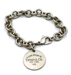 8" Please Return to Tiffany rundes Anhänger Kreis Bettelarmband in Sterlingsilber - Bild 1 von 9