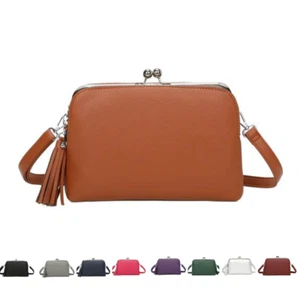 New Women Triple Compartment Buckle Closure Purse Handbag Shoulder Crossbody Bag - Picture 1 of 14