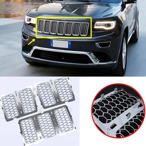 Chrome Front Insert Honeycomb Mesh Grille Trim fits Jeep Grand Cherokee 2014-16 - Picture 1 of 11