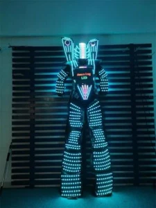 7 Colors LED Robot Show Costume Helmet Suit Party Nightclubs Illuminated Clothes - Picture 1 of 3