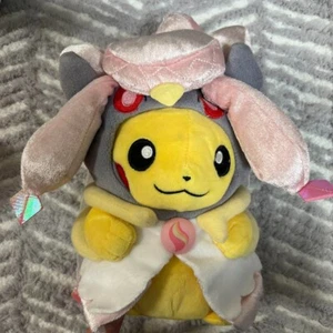 Mega Diancie Poncho-Wearing Pikachu Plush Toy Pokmon Center Exclusive Rare USED - Picture 1 of 4