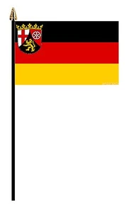 RHEINLAND PFALZ GERMAN PACK OF 12 SMALL HAND FLAGS flag 6"x4" GERMANY - Picture 1 of 1