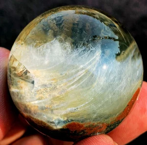 92.5g WOW! Natural Transparent Phantom 'Green Ghost' Rabbit hair Crystal ip1668 - Picture 1 of 12