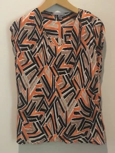 Classiques Entier Blouse Large 100% Silk Abstract Print Sleeveless Career Wear - Picture 1 of 6
