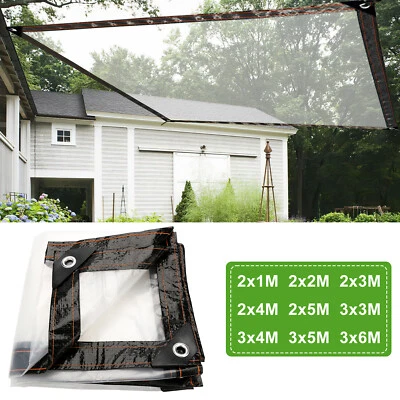 MARKENLOS Wasserdichte Transparente Plane mit Ösen Schutzplane LKW Folie Klare Garten