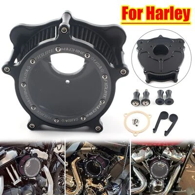 For Harley Electra Glide Ultra Limited Clear  Air Cleaner Black Intake Filter — 第 1/4 张图片