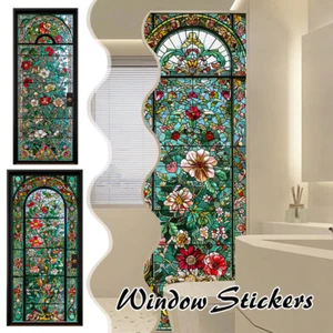 Retro Luxus Rose Buntglas Fenster Buntfolien selbstklebende Rückseite Aufkleber - Bild 1 von 19