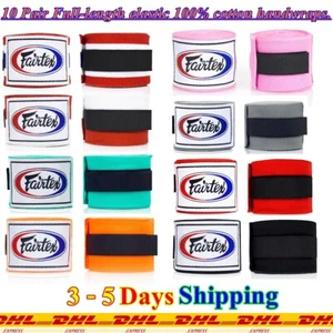 10 Pairs 180 inc Full-length Elastic 100% Cotton Hand Wraps Boxing Soft Flexible - Picture 1 of 12