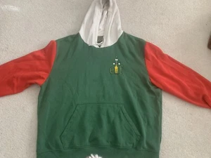 Puma Mens Hoodie XXL Green Red Sweatshirt Logo Sports Hockey - Picture 1 of 12