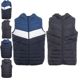 Jack and Jones Mens Jacket Puffer Sleeveless Body Warmer Padded Hoodie Gilet - Picture 1 of 16