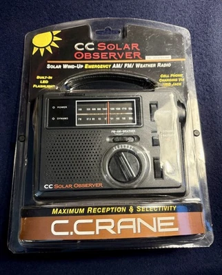 C. Crane -CC Solar Observer -Wind Up Solar Emergency Crank Radio AM/FM - SEALED - Image 1 of 4