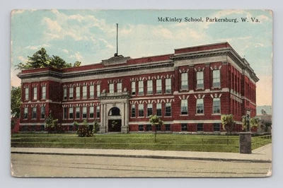 PARKERSBURG West Virginia W VA Postcard McKINLEY SCHOOL 1914 - Image 1 of 2