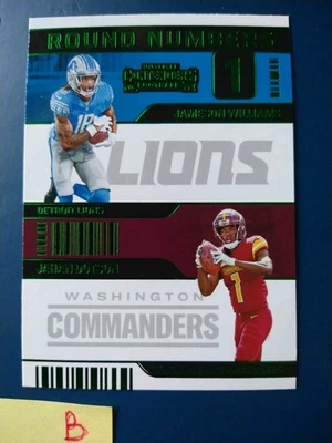 2022 Panini Contenders Round Numbers Green Jameson Williams Jahan Dotson #RN-WD - Image 1 of 2