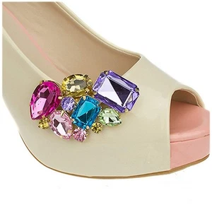 Fashion Crystal Shoe Clips Women's High Heel Rhinestone Shoe Buckles - Picture 1 of 4