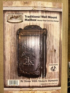 Traditionelle Western Wandhalterung Briefkasten Gusseisen 7,24" x 12,5" x 3" Neu in Box - Bild 1 von 1