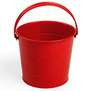 Cubo Bigjigs Toys de acero rojo para niños ideal para juego de jardinería o cangrejo - Imagen 1 de 7