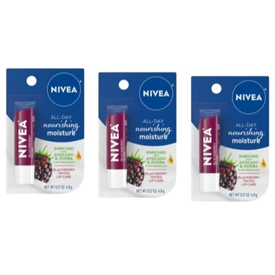 Nivea Blackberry Tinted Lip Care, 0.17 oz - Pack of 3 - Image 1 of 4