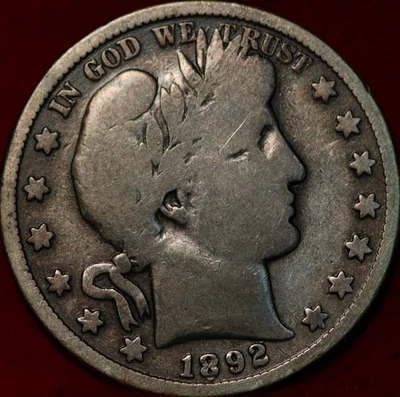 1892 Philadelphia Mint Silver Barber Half Dollar - Image 1 of 2