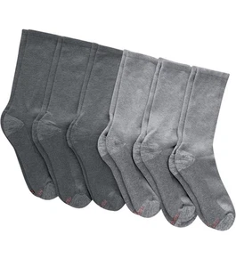 Hanes Ultimate Ultra Cushion Crew-Socken für Herren anthrazit/grau 6er-Pack Größe 12-14 - Bild 1 von 4
