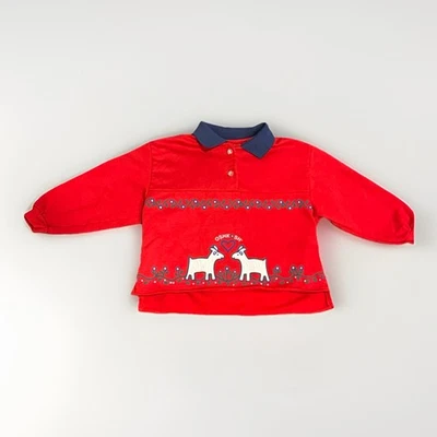 RARE Vintage OshKosh BGosh Red Goats Sweater 4T Kids Pullover Sweater Made In US - Image 1 of 4