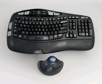 Logitech K350 Wave Wireless Keyboard w/Ergo M575 Mouse And Unifying Receiver - Image 1 of 4