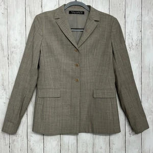 Tahari Three Button Collared 90s Y2K Wool Blend Professional Blazer 4 - Picture 1 of 12