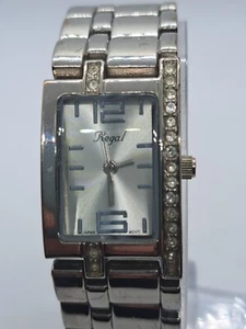 Regal Diamond/Silver Tone Ladies Bracelet Quartz Watch - Picture 1 of 13