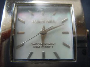 LADIES JACQUES FAREL STAINLESS STEEL MOP DIAL SWISS PARTS WATCH - Picture 1 of 1