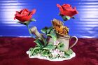 Butterfly and roses with watering can ceramic-porcelain decoration