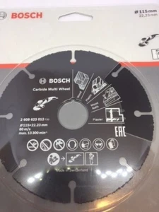 Rueda de corte múltiple de carburo Bosch Dia 115 mm 4,5" 2608623012 - Imagen 1 de 11