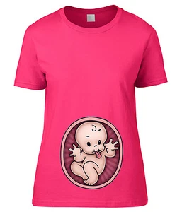 T-SHIRT PREMAMAN BIMBO BIMBA che FA LINGUACCIA MAGLIETTA PERSONALIZZATA unisex - Picture 1 of 6