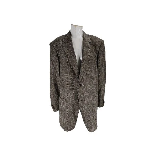 Blazer para hombre Nat Nast grande marrón lana bambú cuadros sin forro Foto 1 de 4