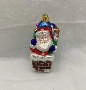 The Brass Key~Classic Collection~Glass Ornament~Santa In Chimney - Picture 1 of 12