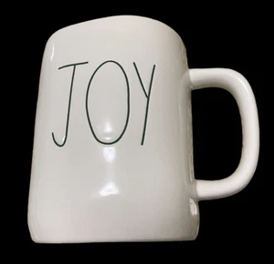 Rae Dunn Christmas Mug JOY White Mug Magenta New Abstract Shape Red Middle - Picture 1 of 8