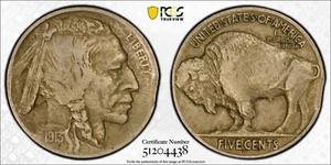 1913 D Type 2 (Clipped Planchet Mint Error) Buffalo Nickel 5C PCGS VF 35 - Picture 1 of 6