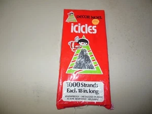 Vintage Package of Icicles, 1,000 Strands Decor Noel, Nearly Full - Picture 1 of 7