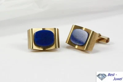 Manschettenknöpfe in 585 Gold mit Lapis Lazuli - Bild 1 von 2